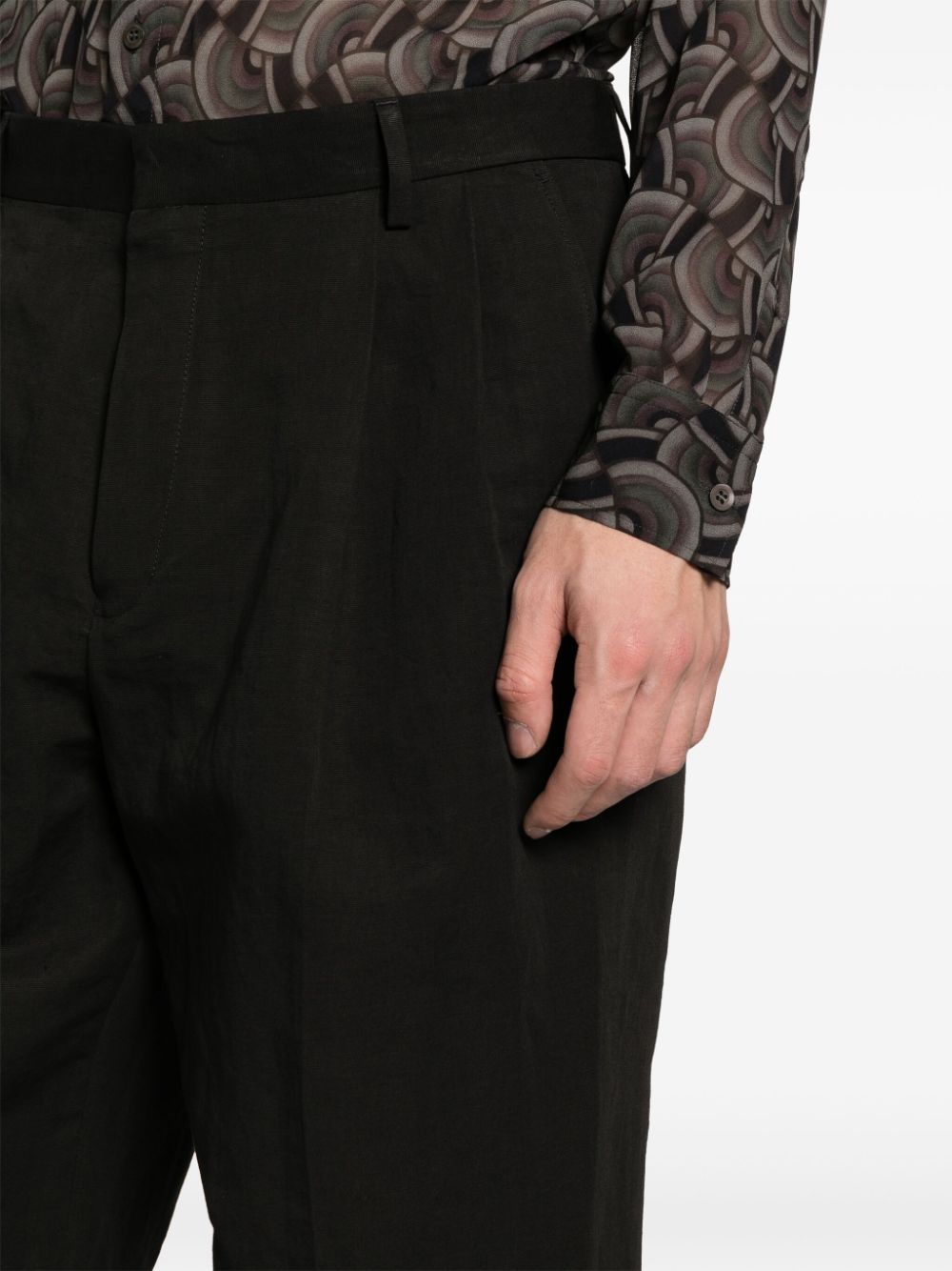 ボトムスその他 Dries Van Noten Black trousers with slits and buttons Dries Van Noten // Black Wool High Waist Trouser – VSP
